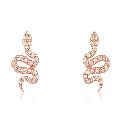 Rose Gold Snake Diamond Earrings