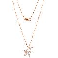 Natural Round rose gold star diamond chain pendant