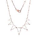 Sterling Silver 7 Triangle Diamond Necklace