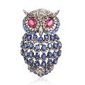 Sterling Silver Colorstone Owl Brooch/Pendent