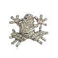 sterling silver diamond ruby eye frog brooch