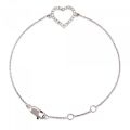 Sterling Silver Diamond Heart Bracelet