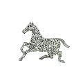 Sterling Silver Diamond Horse Brooch With Ruby Eyes