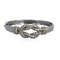 sterling silver diamond openable knot bangle