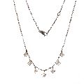 Sterling Silver Diamond Shape Charm Necklace