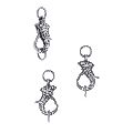 Sterling Silver Pave Diamonds Spring Locks