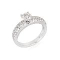 White Gold Engagement 0.60 Cts Solitaire Diamond Ring