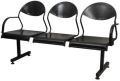 Black Stainless Steel Aulki 3 seater waiting chair