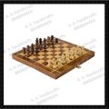 Brown and Yellow wooden chess board set