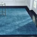 Hand Tufted Solid Blue Woolen Floor Carpet