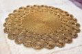 Round Golden Embroidered 13x13 inch glass beaded table mats