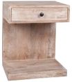 Polished 4-5 Kg wood Rectangular White Plain side table