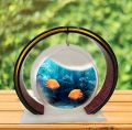 White wall hanging fish bowl