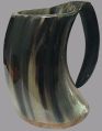 Round Black Grey Plain drinking horn mug