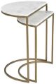 Brass Plated Marble Top Iron Table Set