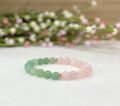 Rose quartz and green aventurine combination bracelet