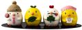 MOTOZOOP Resin Car Dashboard Toys , Full, Yellow and white, Set of 4 Pieces