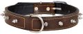 Brown dog leather lead