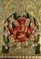 Multicolor Tanjore 70 Kgs Surbhi wooden siddhi vinayak ganesha sculpture