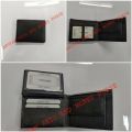 Pure leather Plain mens black leather wallet