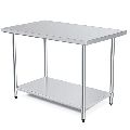 Stainless Steel Counter Table with One Shelves