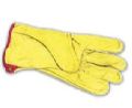 Yellow Plain Leather Safety Gloves