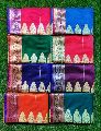 Printed Multicolor Silk banarasi kadiyal laccha plain pallu saree