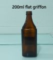 200 ml 28 mm flat griffon amber bottle
