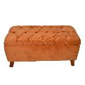 36x16 Inch Square Wooden Pouffe Stool