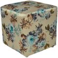 17x17 Inch Square Wooden Pouffe Stool
