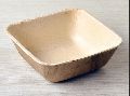 Creamy areca leaf 5 inch square bowl