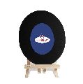 Oval Shape Black Canvas Board with Easel