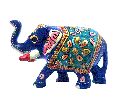 Multicolor Polished metal meenakari good luck elephant craft