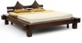 wooden double bed