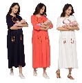MomToBe Women's Rayon Embroidery Maternity/Feeding/Nursing Maternity Dress