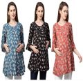 MomToBe Women's Rayon Floral A-Line Maternity/Feeding Top