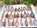 Wire wrapped pendants 100% natural stones handmade AAA quality