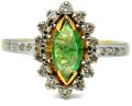 Diamond Ring with Natural Emerald for Women's