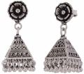 Antique Oxidised Silver Triangle Jhumkis