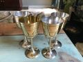 Round Metallic Polished brass water goblets