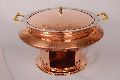 Round Brown Copper Chafing Dish