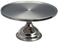 Round Silver Polished Stainless Steel Cake Stand