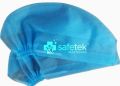 Plastic Blue White Safetek Healthcare disposable non woven elastic surgeon cap