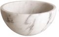 Round White Plain Marble Bowl