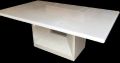Rectangular Plain Polished marble white onyx table