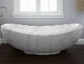 Oval Plain Polished white marble tub
