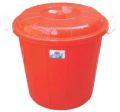 Round Swati red plastic storage drum bucket