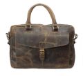 Vintage Designed Brown Leather Buffalo Laptop Bag