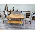 Earth Wood Craft and Interior Rectangular Sheesham Wood dining table set