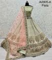 Flowerpot and peacock embroidered Georgette Lehenga choli